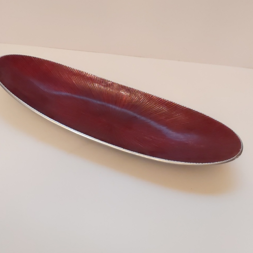 Simplydesignz burgundy/stainless steel tray